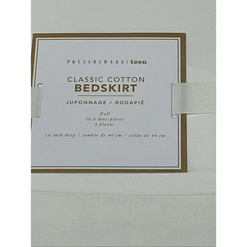Pottery Barn Teen Essential Cotton Bed Skirt Full White